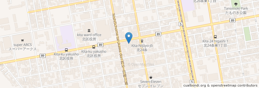 Mapa de ubicacion de 小谷内科医院 en 일본, 홋카이도, 石狩振興局, 札幌市, 北区.