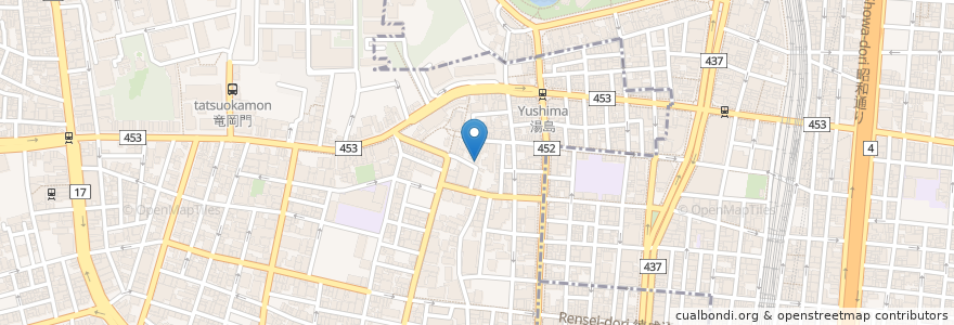 Mapa de ubicacion de 湯島天神横ラクレットグリル en Jepun, 東京都.