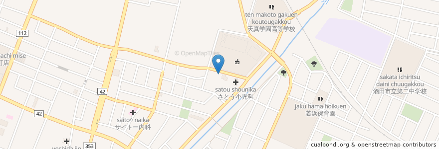 Mapa de ubicacion de 新井田薬局 en 日本, 山形県, 酒田市.