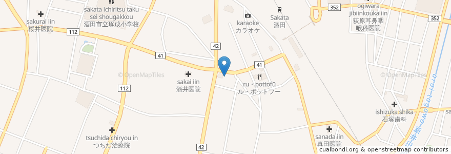 Mapa de ubicacion de ナガヤマ薬局 en Japan, Yamagata Prefecture, Sakata.