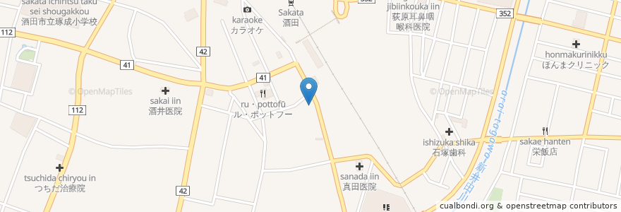 Mapa de ubicacion de とらさん en 일본, 야마가타현, 酒田市.