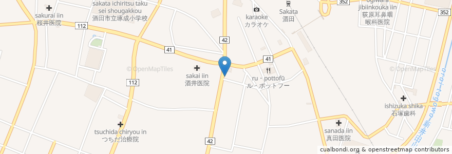 Mapa de ubicacion de 軽食と喫茶マリン en 日本, 山形県, 酒田市.