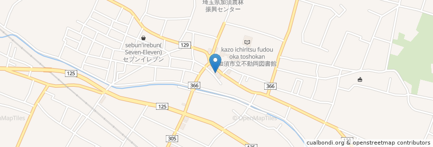 Mapa de ubicacion de うどん岡村屋 en Japão, 埼玉県, 加須市.