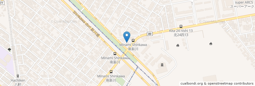 Mapa de ubicacion de はくすい歯カ en 日本, 北海道, 石狩振興局, 札幌市, 北区.