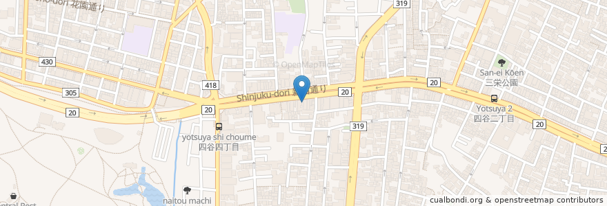Mapa de ubicacion de 四谷三丁目歯科 en Jepun, 東京都, 新宿区.