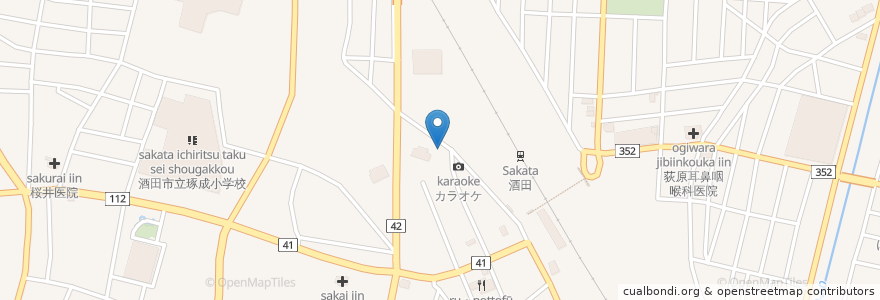 Mapa de ubicacion de エネオス en 日本, 山形県, 酒田市.