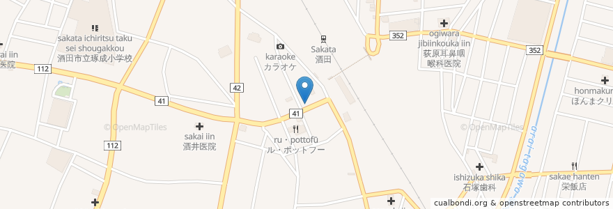 Mapa de ubicacion de ニューどさん娘 en Japan, Yamagata Prefecture, Sakata.