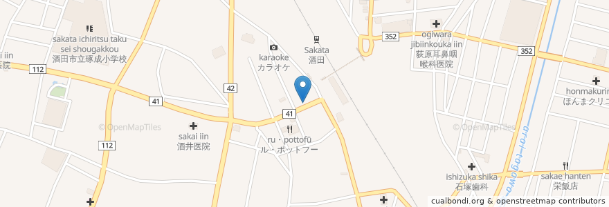 Mapa de ubicacion de インチョン en اليابان, 山形県, 酒田市.