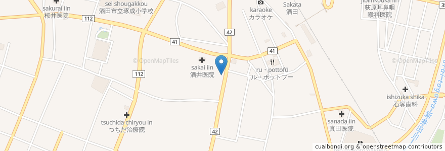 Mapa de ubicacion de Club酒田 Music Factory en اليابان, 山形県, 酒田市.