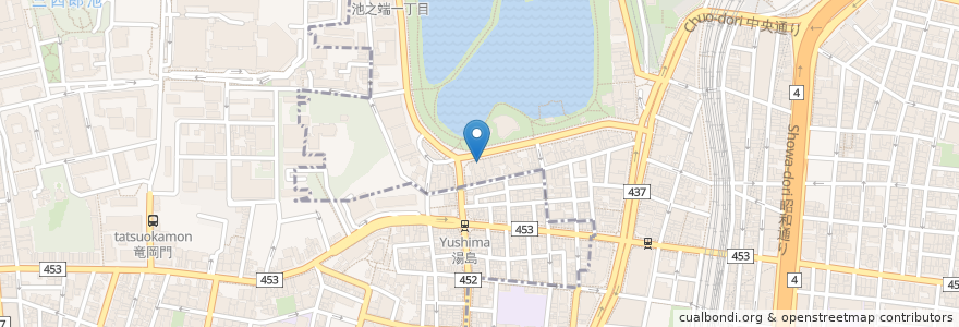 Mapa de ubicacion de Cafe de Roche en 일본, 도쿄도, 다이토구.