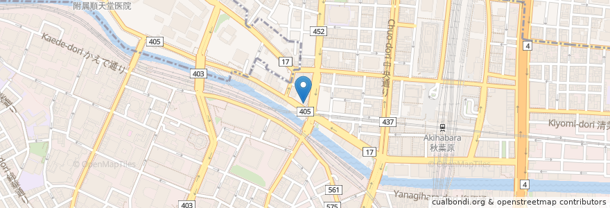 Mapa de ubicacion de 味の萬楽 en 日本, 東京都, 千代田区.