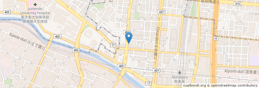 Mapa de ubicacion de ダーツ & アミューズメントバー en Japonya, 東京都, 千代田区.