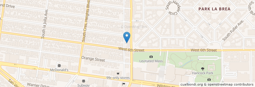 Mapa de ubicacion de Molly Malone's en Stati Uniti D'America, California, Los Angeles County, Los Angeles.