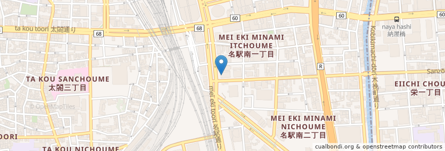 Mapa de ubicacion de Cafe de Crie en Japonya, 愛知県, 名古屋市, 中村区.