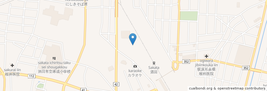 Mapa de ubicacion de 酒田調理師専門学校 en 일본, 야마가타현, 酒田市.