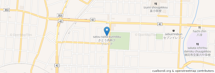 Mapa de ubicacion de かもめ薬局 en Япония, Ямагата, 酒田市.