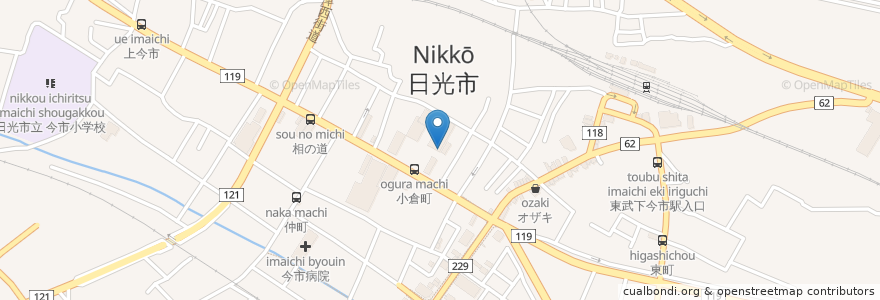 Mapa de ubicacion de ヰザワドーナツ en Japón, Prefectura De Tochigi, 日光市.