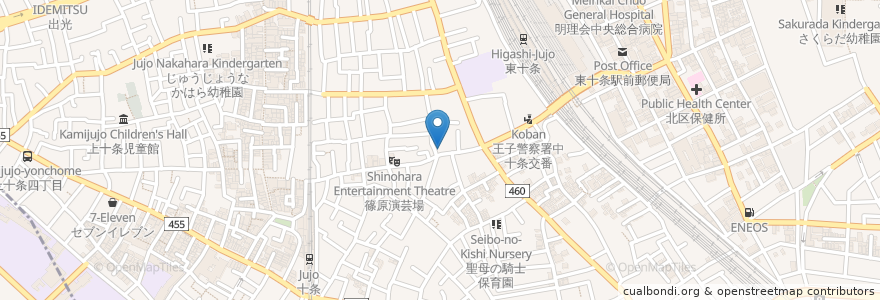 Mapa de ubicacion de たけうち歯科診療所 en Giappone, Tokyo, 北区.
