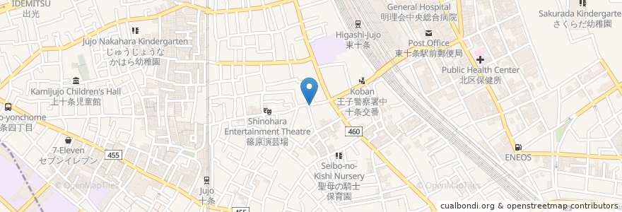 Mapa de ubicacion de かっぱ寿司 en ژاپن, 東京都, 北区.