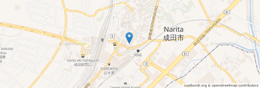 Mapa de ubicacion de Crew joint for Sushi en 日本, 千葉県, 成田市.