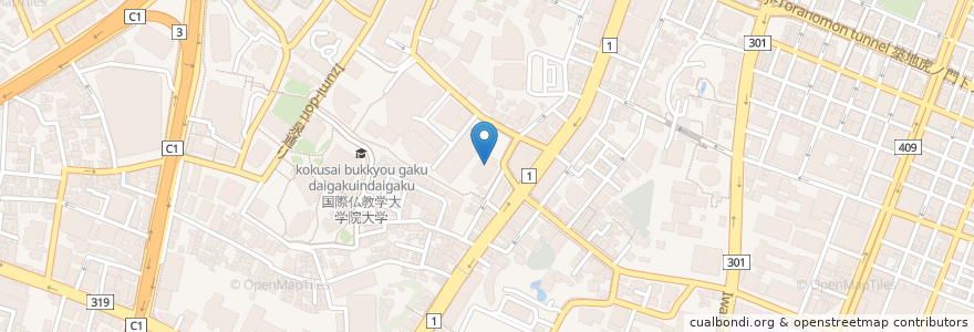 Mapa de ubicacion de 鍛冶屋文蔵 en 日本, 東京都, 港区.