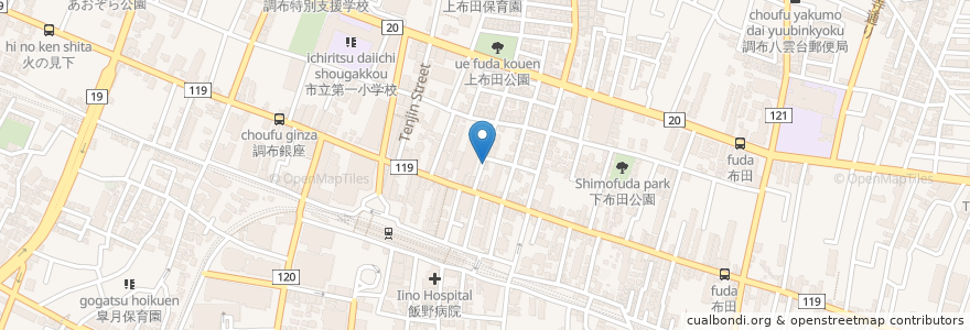 Mapa de ubicacion de カベゾン en Japon, Tokyo, 調布市.
