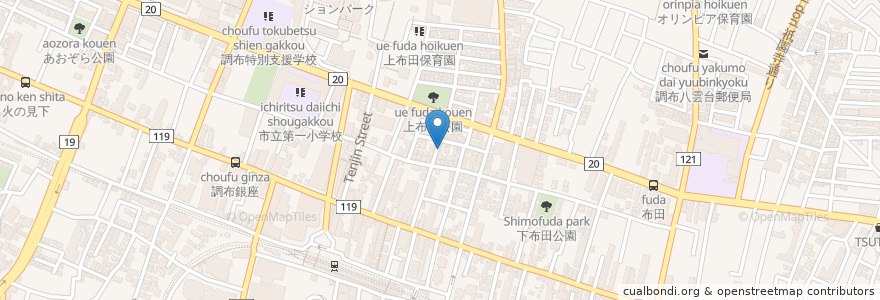 Mapa de ubicacion de 青のこと en Japon, Tokyo, 調布市.