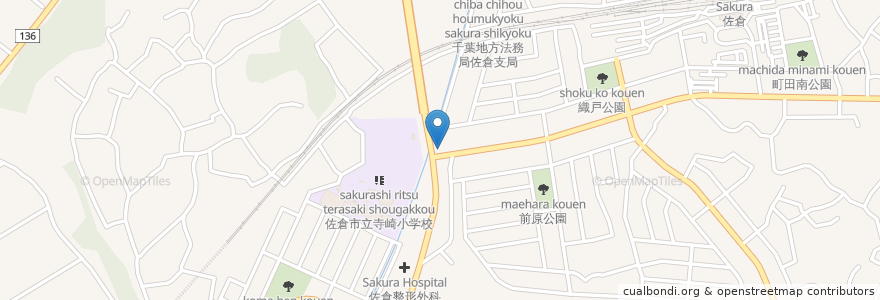 Mapa de ubicacion de マツモトキヨシ en Japão, 千葉県, 佐倉市.