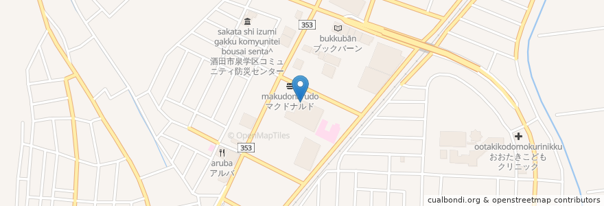 Mapa de ubicacion de ピザリア en Jepun, 山形県, 酒田市.