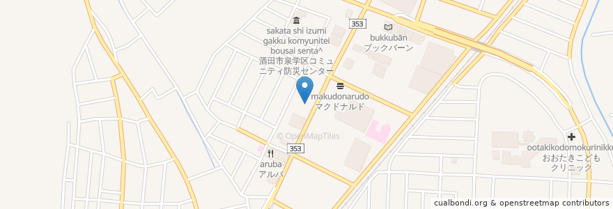 Mapa de ubicacion de エネオス en 日本, 山形県, 酒田市.