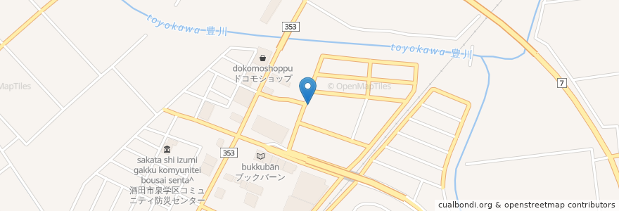 Mapa de ubicacion de 香港會食海鮮楼 en 일본, 야마가타현, 酒田市.