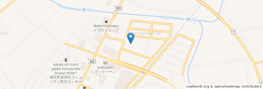 Mapa de ubicacion de 庄内職業高等学校 en Япония, Ямагата, 酒田市.