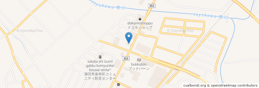 Mapa de ubicacion de 快活Club en 日本, 山形県, 酒田市.