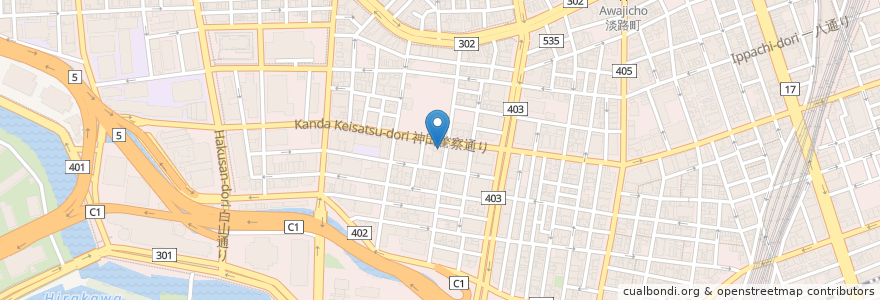Mapa de ubicacion de 米本珈琲 en Japon, Tokyo, 千代田区.