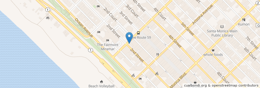 Mapa de ubicacion de Hillstone Restaurant en Amerika Syarikat, California, Los Angeles County.