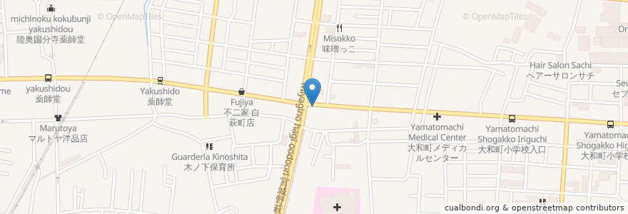 Mapa de ubicacion de 焼肉じゅん en 日本, 宮城県, 仙台市, 若林区.