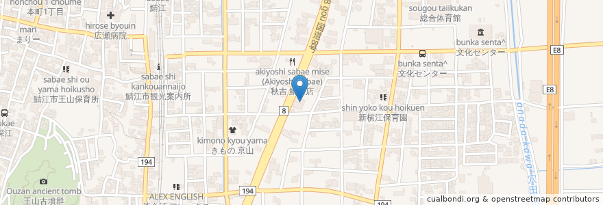 Mapa de ubicacion de Restaurante Japones de Teishoku en Japão, 福井県, 鯖江市.