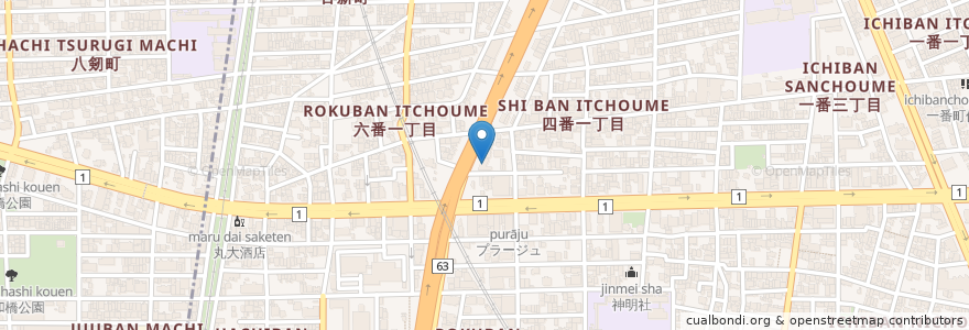 Mapa de ubicacion de 名古屋銀行 en Giappone, Prefettura Di Aichi, 名古屋市, 熱田区.
