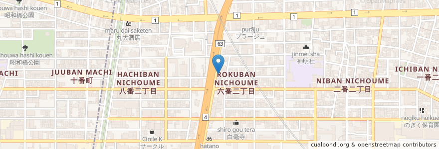 Mapa de ubicacion de 下山薬局 en 일본, 아이치현, 나고야 시, 熱田区.
