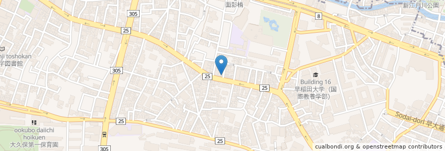 Mapa de ubicacion de 萬ち亭 en اليابان, 東京都, 新宿区.