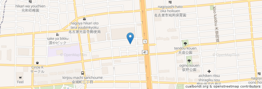 Mapa de ubicacion de Coffeeセブン en 日本, 爱知县, 名古屋市, 北区.