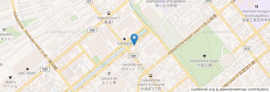 Mapa de ubicacion de チロリン村 PART 2 en Япония, Хоккайдо, Округ Ибури, Муроран.