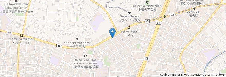 Mapa de ubicacion de 東京ブライダル専門学校 en اليابان, 東京都, 中野区.