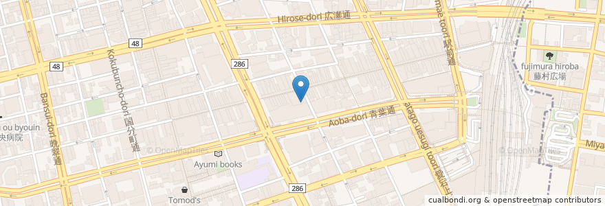 Mapa de ubicacion de イオン薬局 en Jepun, 宮城県, 仙台市, 青葉区.