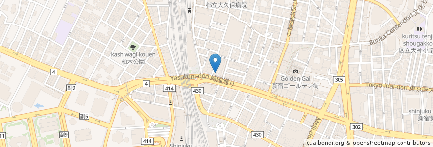 Mapa de ubicacion de チカラめし en 日本, 东京都/東京都, 新宿区/新宿區.