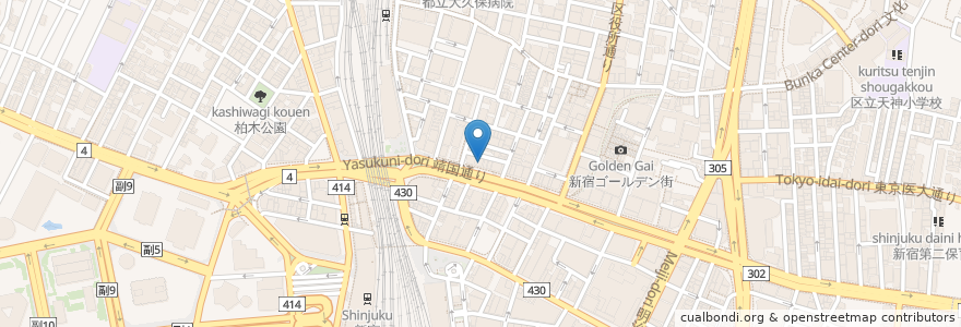 Mapa de ubicacion de ダイコクドラッグ en Japan, 東京都, 新宿区.