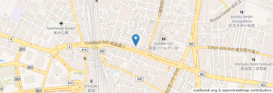 Mapa de ubicacion de HUB en اليابان, 東京都, 新宿区.