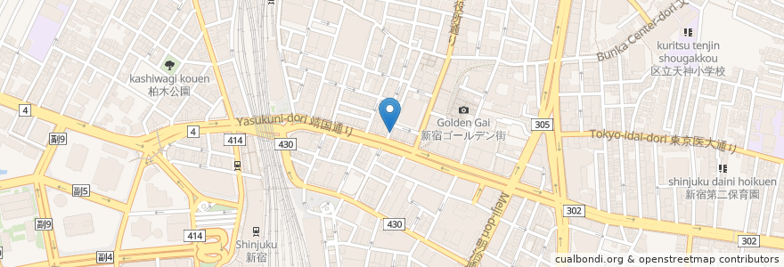 Mapa de ubicacion de セブン銀行 en ژاپن, 東京都, 新宿区.