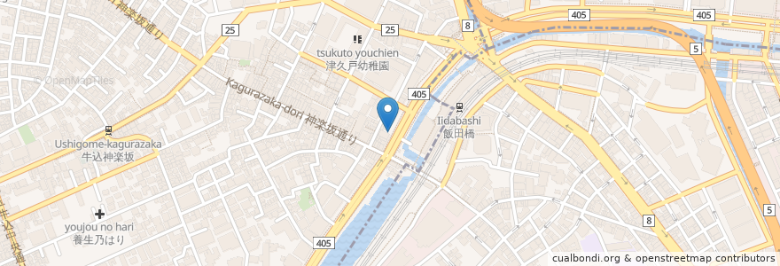 Mapa de ubicacion de 神楽坂飯店 en Japon, Tokyo.