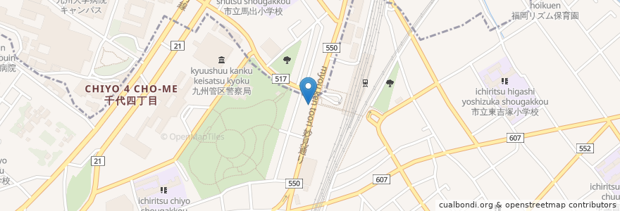 Mapa de ubicacion de あかおりこ en 日本, 福岡県, 福岡市, 博多区, 東区.